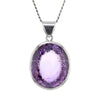 Oval Cut Amethyst Pendant Necklace AAA Large