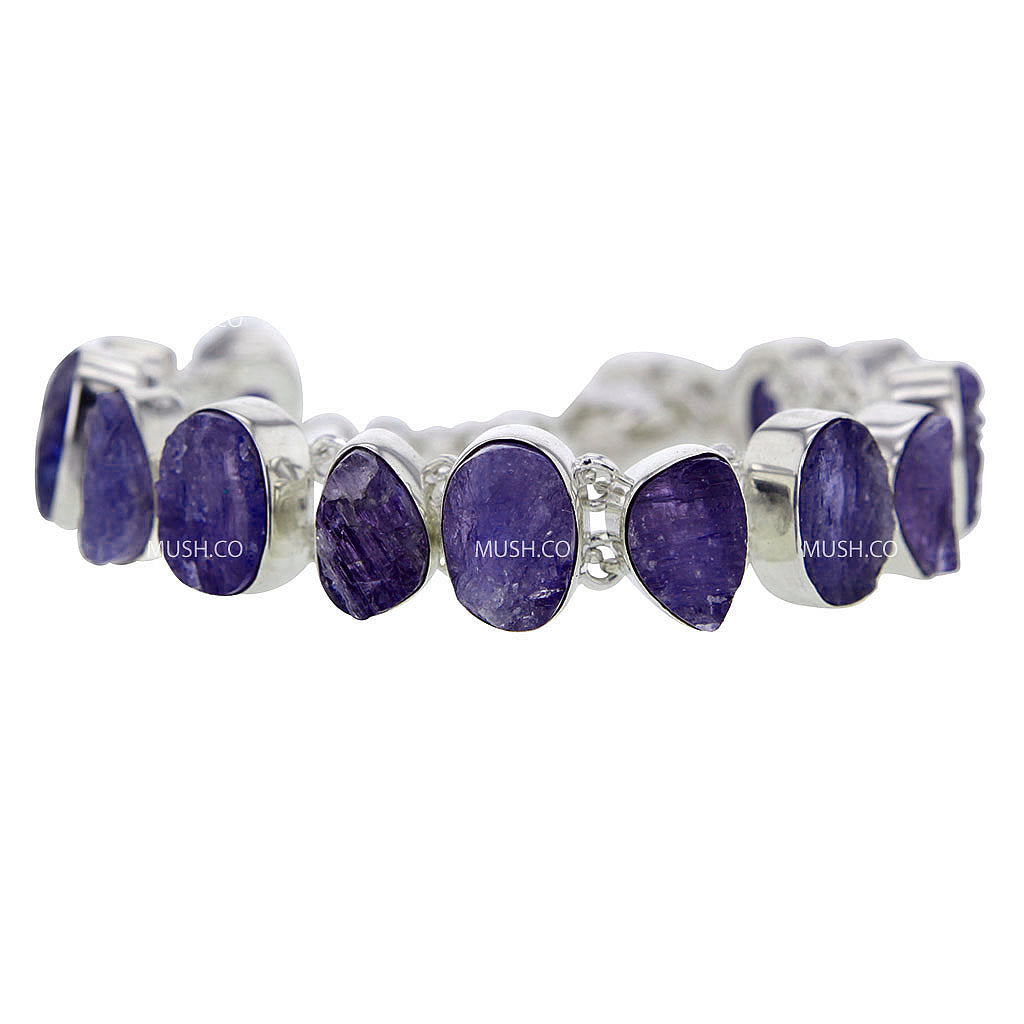 raw-tanzanite-sterling-silver-link-bracelet