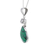 Teardrop Carico Lake Green Turquoise & Herkimer Diamond Pendant Necklace v1