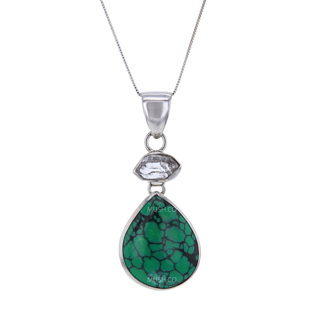 teardrop-carico-lake-green-turquoise-herkimer-diamond-pendant-necklace-v1