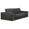 Trenton Modern Full Grain Leather Sofa in Antiqued Black Suede