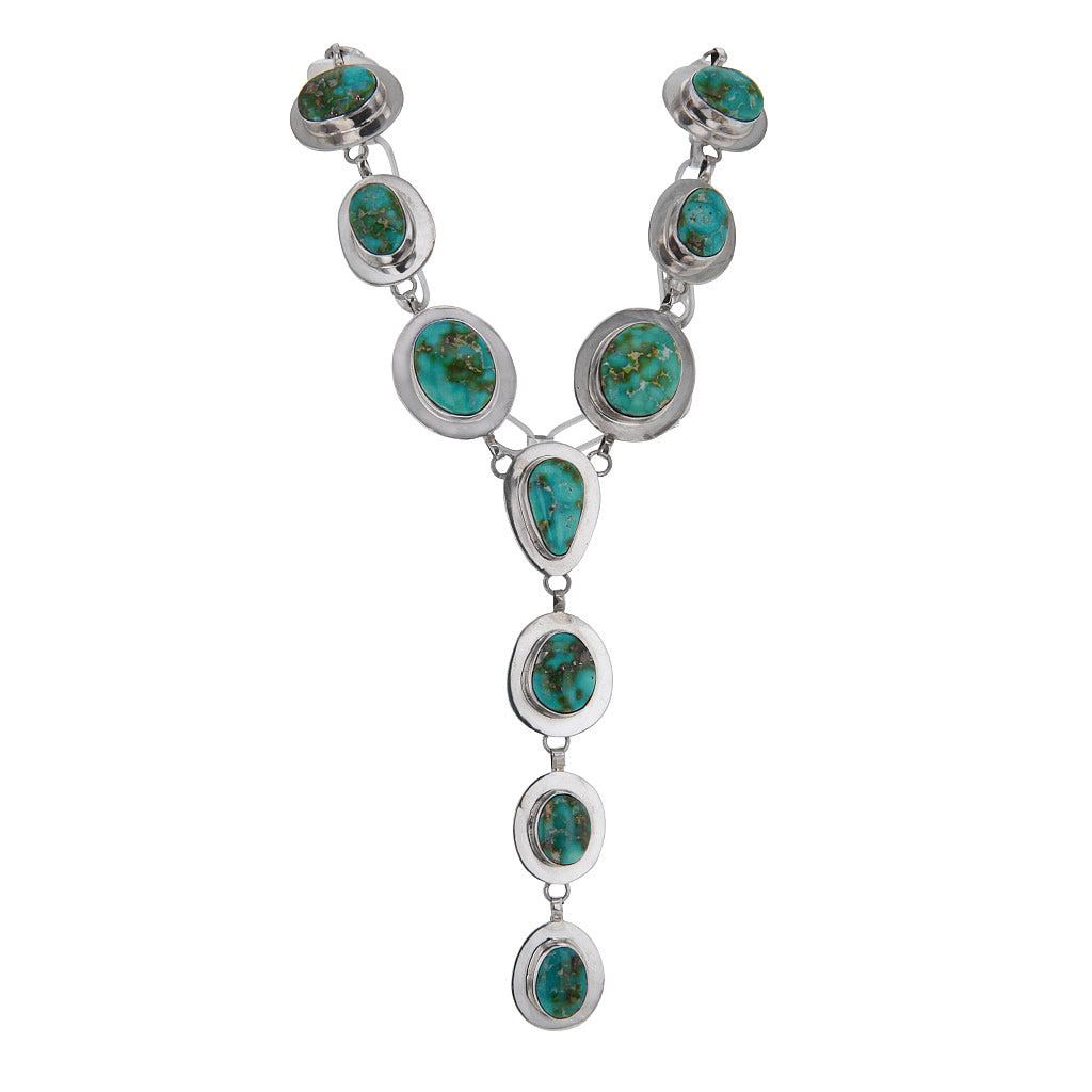 Stunning Royston Turquoise Navajo Y Necklace Hollywood