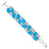 Luxury Turquoise and Blue Topaz Link Bracelet
