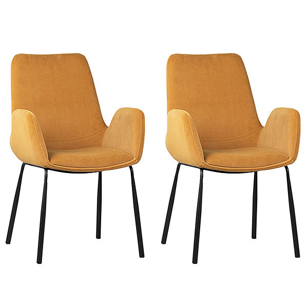 Venice Pair of Mid Century Style Dining Chairs in Velvet Upholstery Hollywood