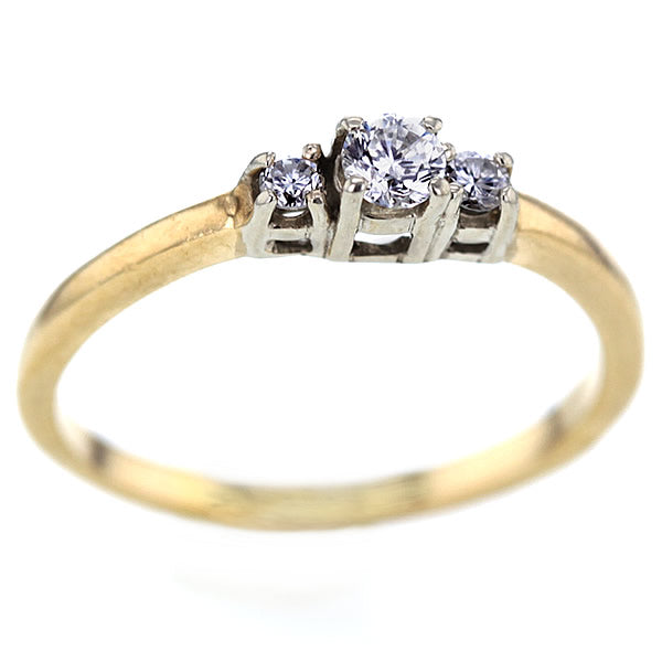 Vintage 14K White & Yellow & White Gold Diamond Cluster Wedding Ring Size 10.5 Hollywood