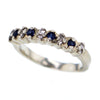 Vintage 10K White Gold Sapphire & Diamonds Ring Size 3