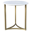 Cherie White Marble Top And Metal Mid Century Modern Side Table